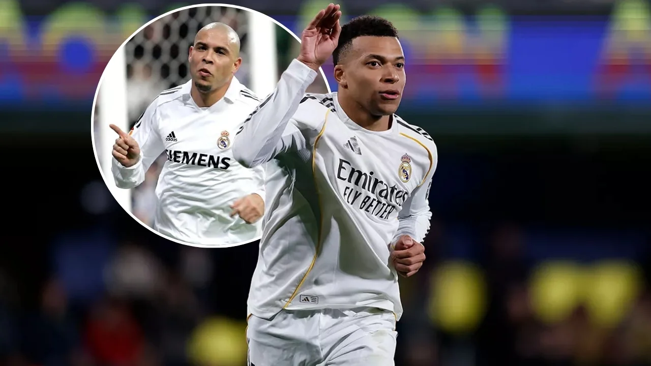 Mbappé y Ronaldo Nazario celebran un gol con el Real Madrid.