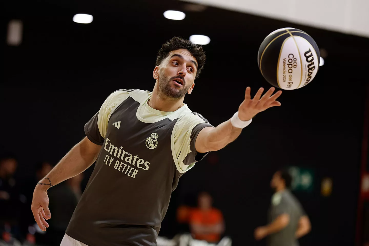 Facundo Campazzo, durante un entrenamiento del Real Madrid en la Copa del Rey