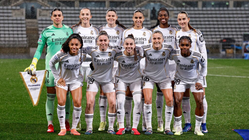La alineación del Real Madrid en su partido de Champions Femenina contra el Paris FC.