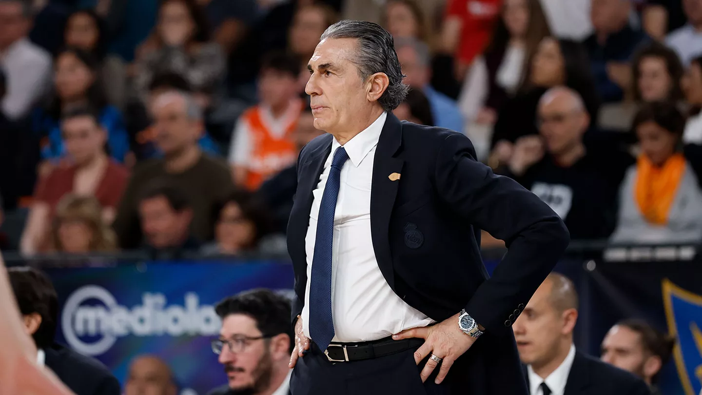 Sergio Scariolo, durante la espectacular remontada del Real Madrid al Valencia Basket en la Copa del Rey.