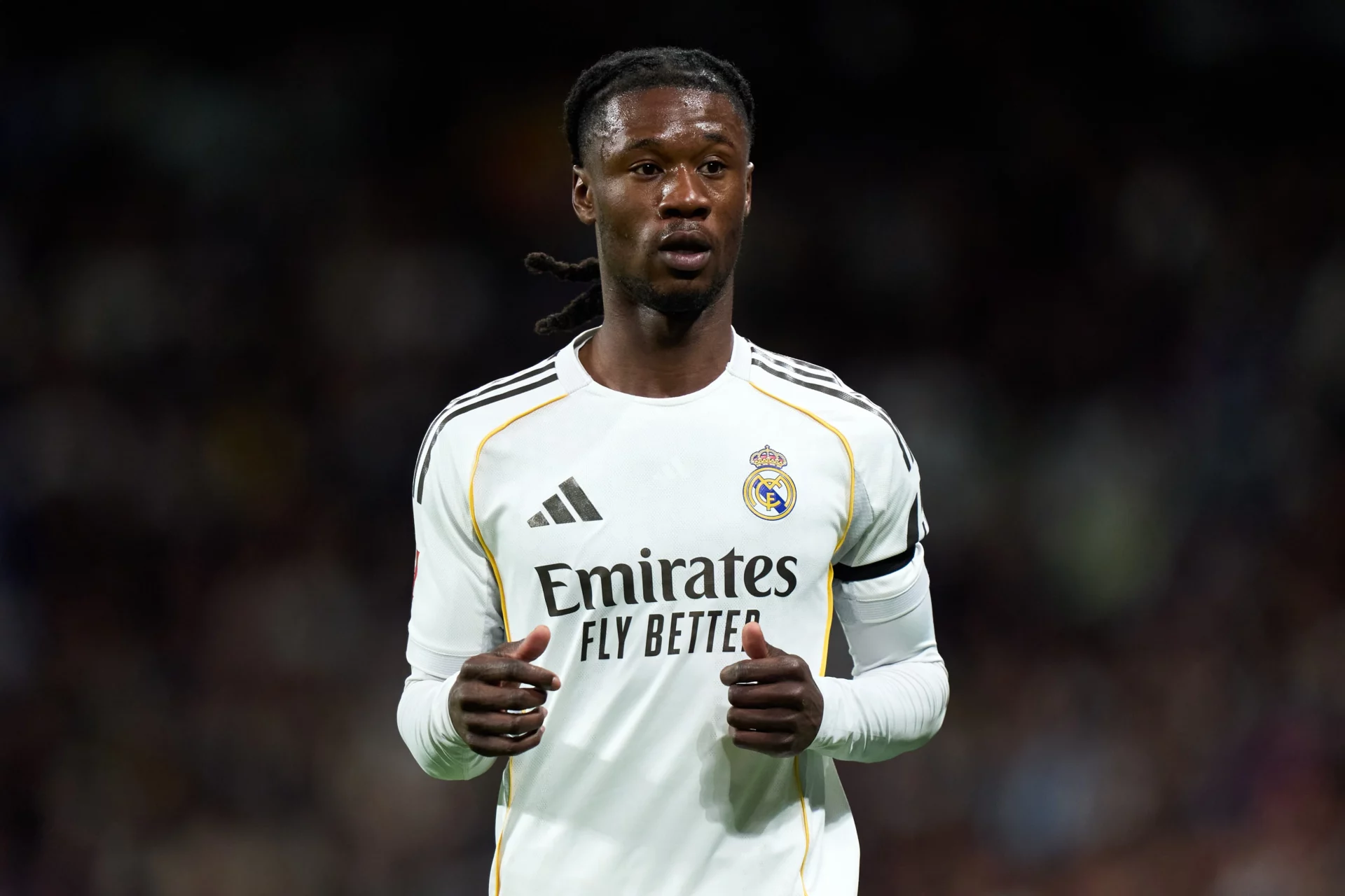 Eduardo Camavinga, durante un partido del Real Madrid en el Santiago Bernabéu.