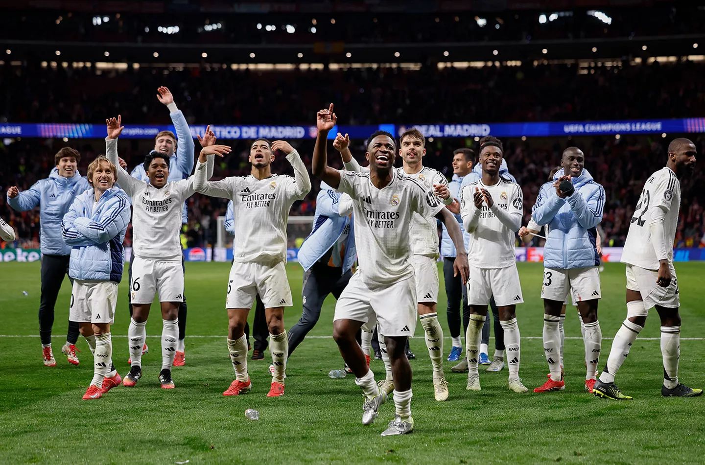El Real Madrid celebra su victoria en los octavos de final de la última edición de la Champions.