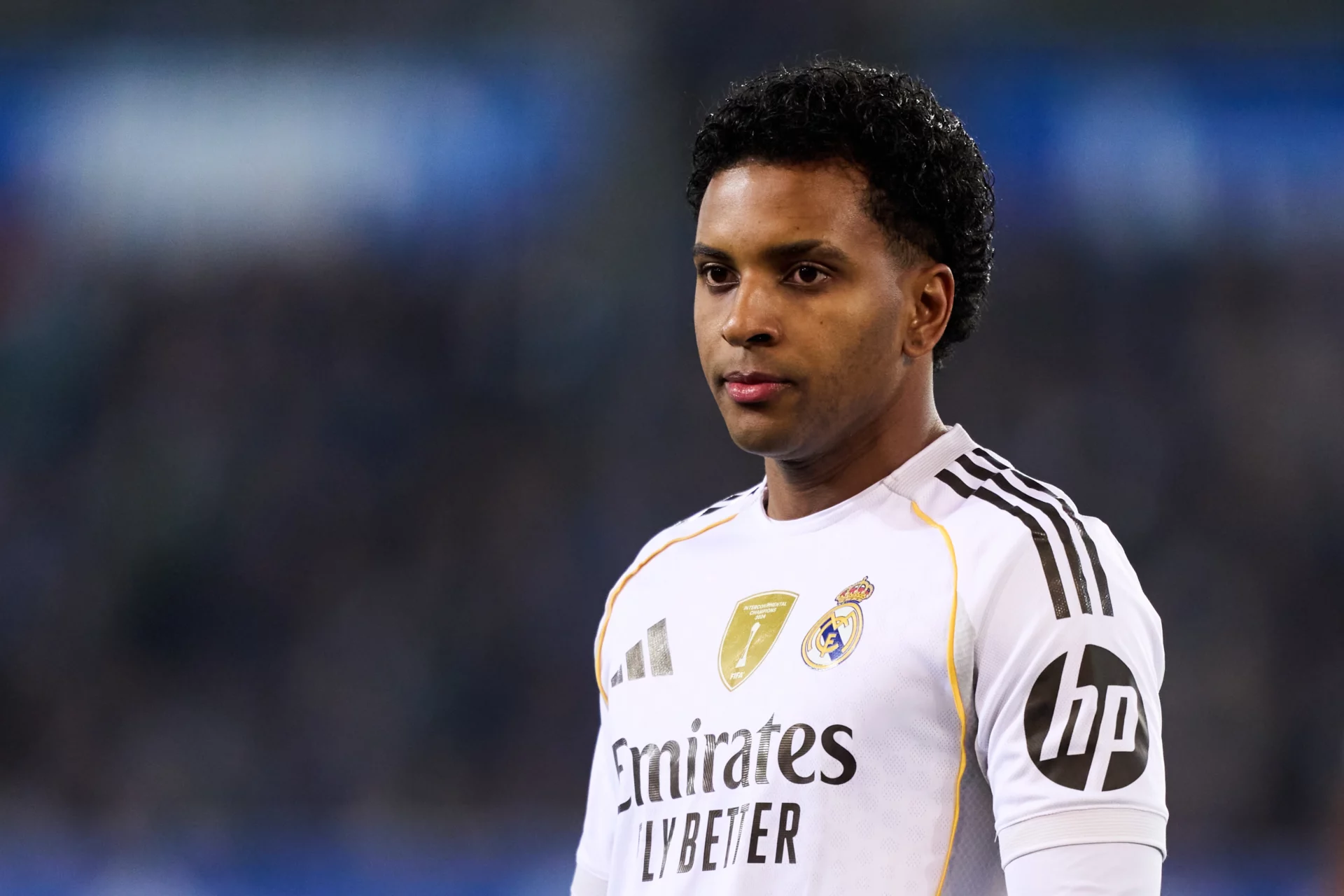 Rodrygo Goes, durante un partido del Real Madrid antes de sufrir la grave lesión.