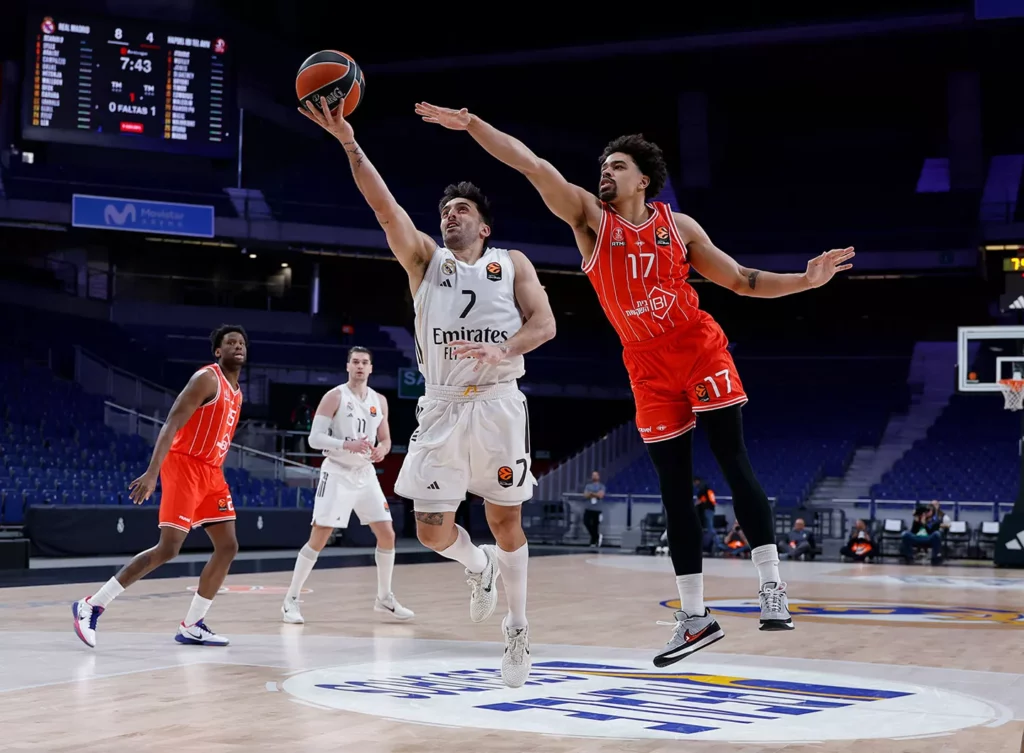 Facundo Campazzo durante un partido de Euroliga contra el Hapoel Tel Aviv.