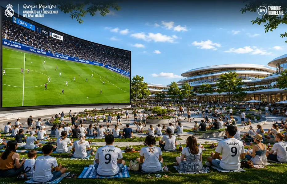 Recreación de una de las propuestas de Enrique Riquelme para la Ciudad del Socio del Real Madrid en Valdebebas.