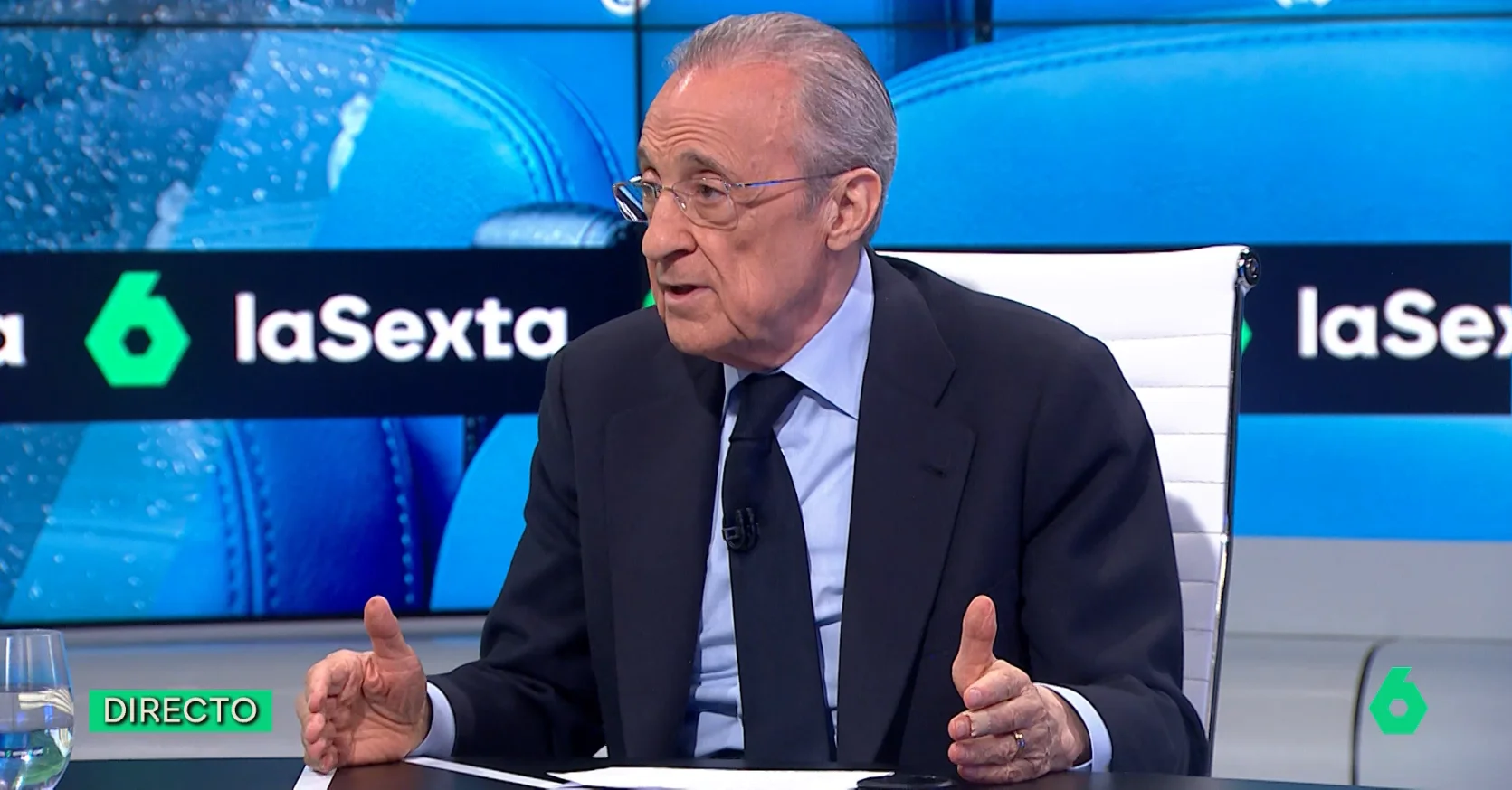 Florentino Pérez, durante la entrevista con Josep Pedrerol en el canal de televisión LaSexta.