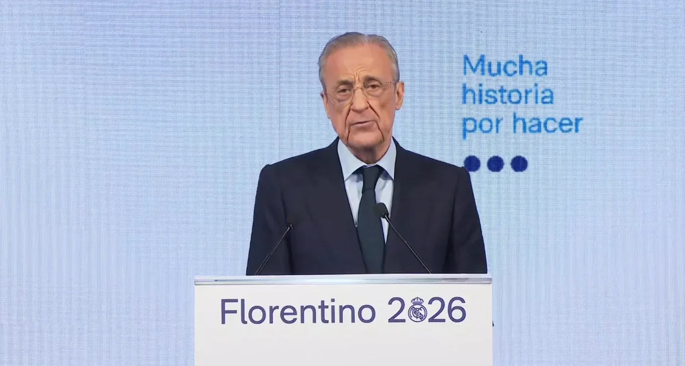 Florentino Pérez durante su presentación para las elecciones del Real Madrid.