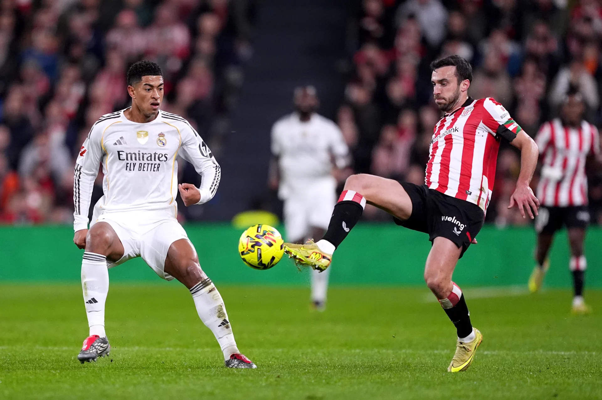 Dónde ver hoy el Real Madrid – Athletic Club de LaLiga: horario y canal de TV Jude Bellingham durante el partido entre Real Madrid y Athletic Club de la primera vuelta.