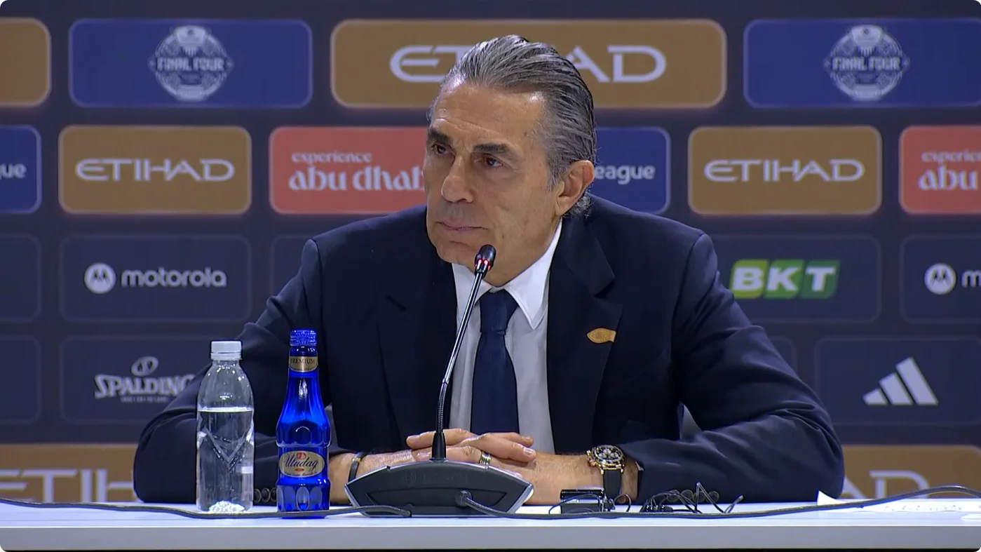 Sergio Scariolo durante la rueda de prensa tras perder la final de la Euroliga.