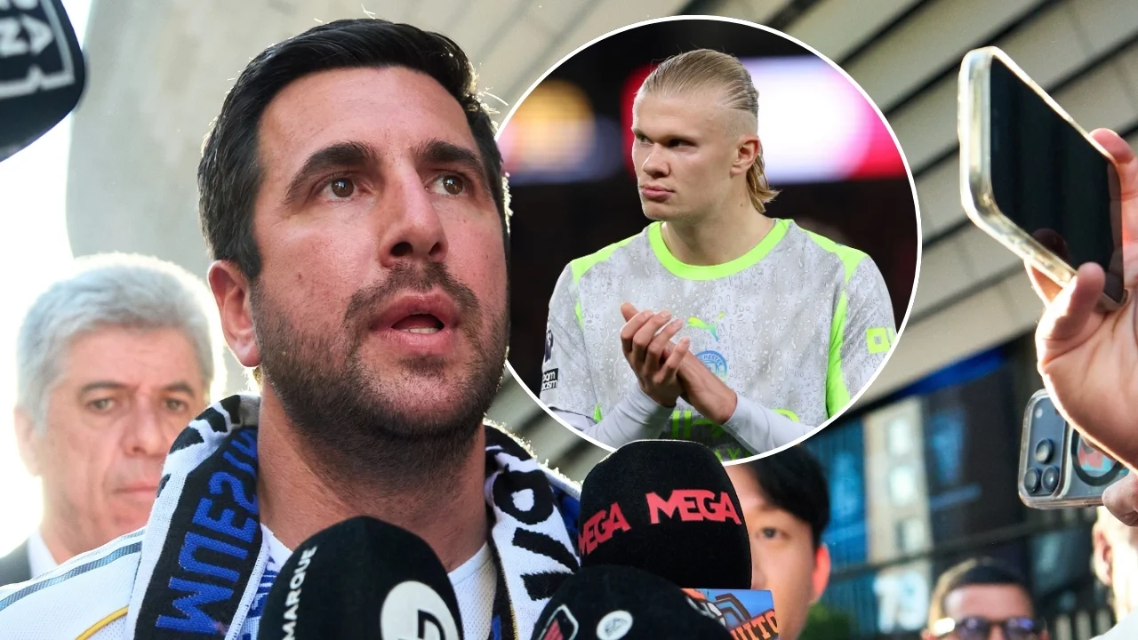 Enrique Riquelme contesta a las preguntas de la prensa y Erling Haaland