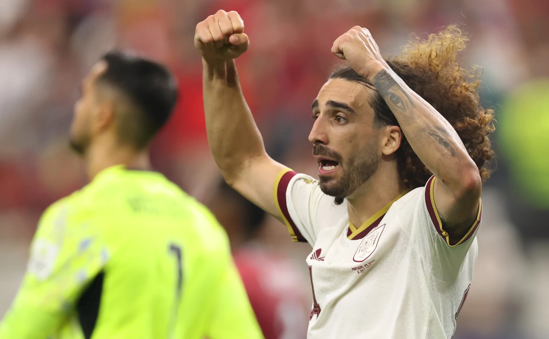Fenómeno Marc Cucurella Marc Cucurella celebra una victoria de España durante el Mundial 2026.