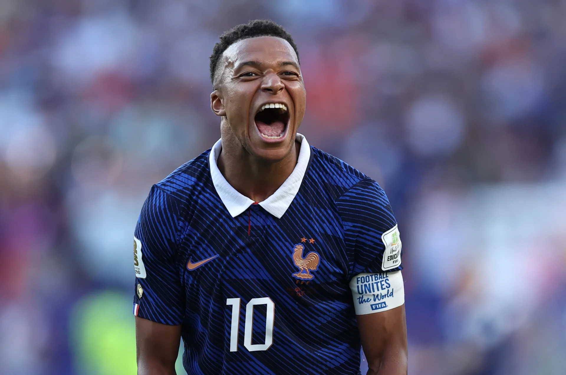 Kylian Mbappé celebra una victoria de Francia en el Mundial 2026.