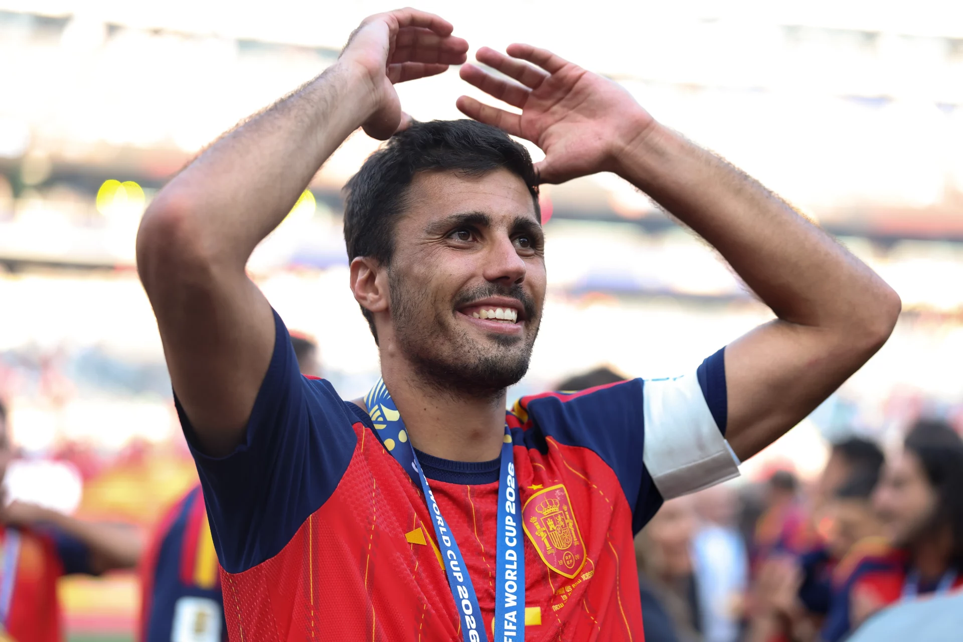 El fichaje de Rodri se calienta Rodri celebra la victoria de España en la final del Mundial 2026.