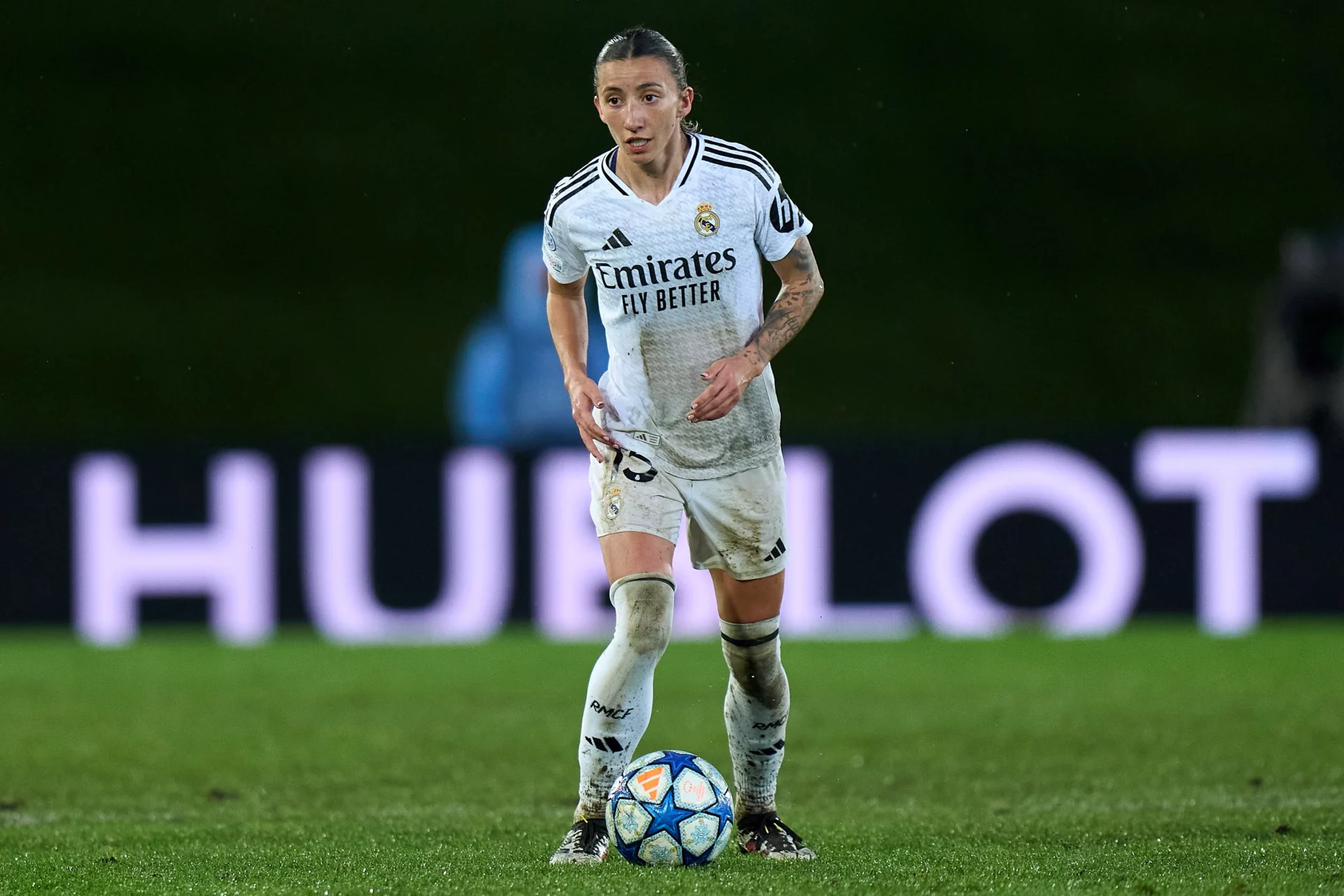 Oficial: Shei García se marcha del Real Madrid Femenino Shei García durante un partido de Champions League del Real Madrid Femenino.