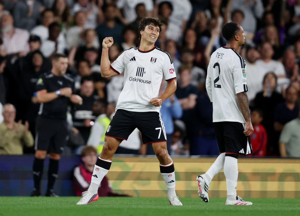 Gonzalo García celebra uno de sus primeros goles con el Fulham.