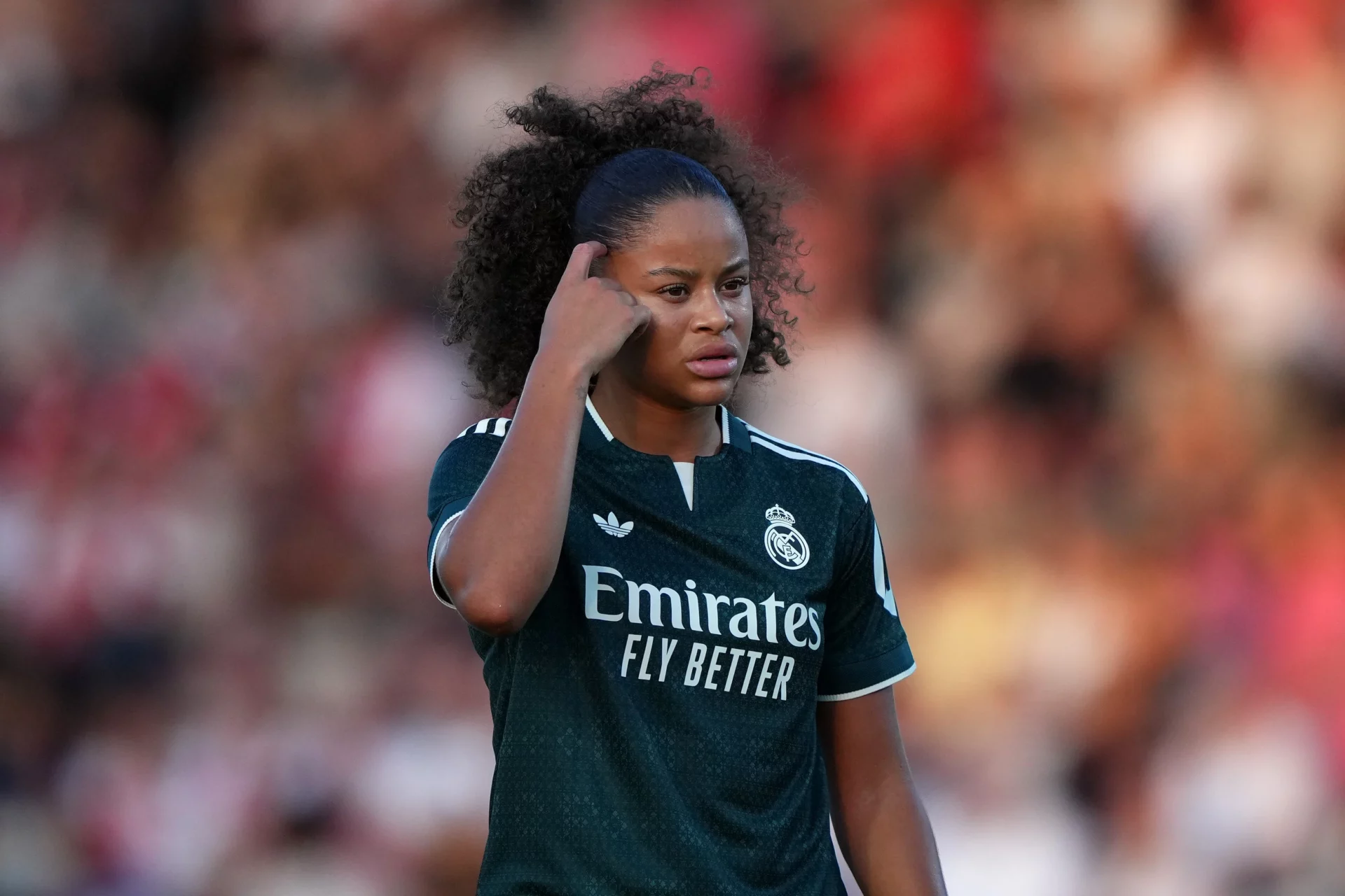 Felicia Schröder, durante un partido del Real Madrid Femenino como visitante.