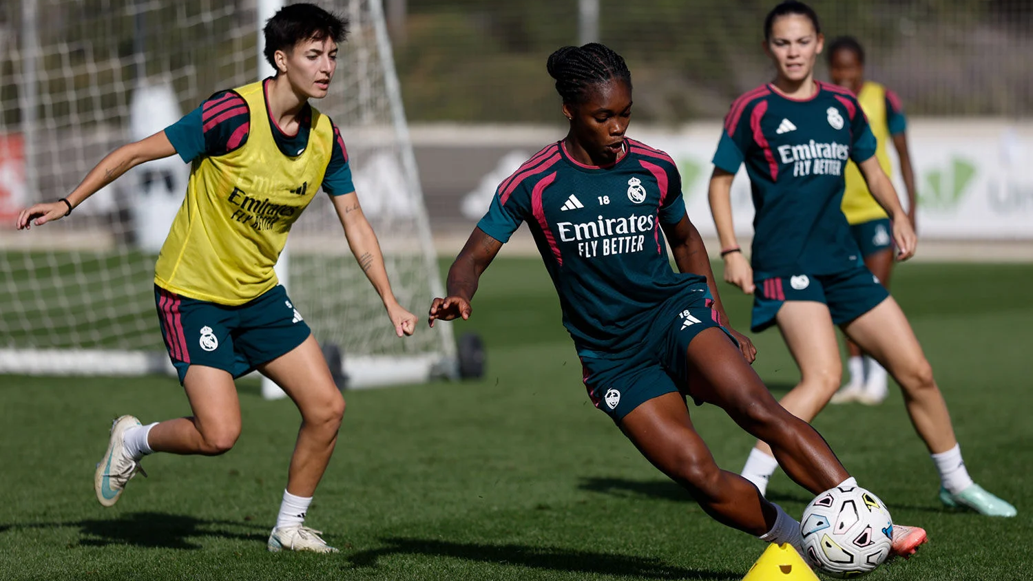Linda Caicedo, durante el último entrenamiento previo al partido entre Real Madrid y Costa Adeje Tenerife de Liga F.