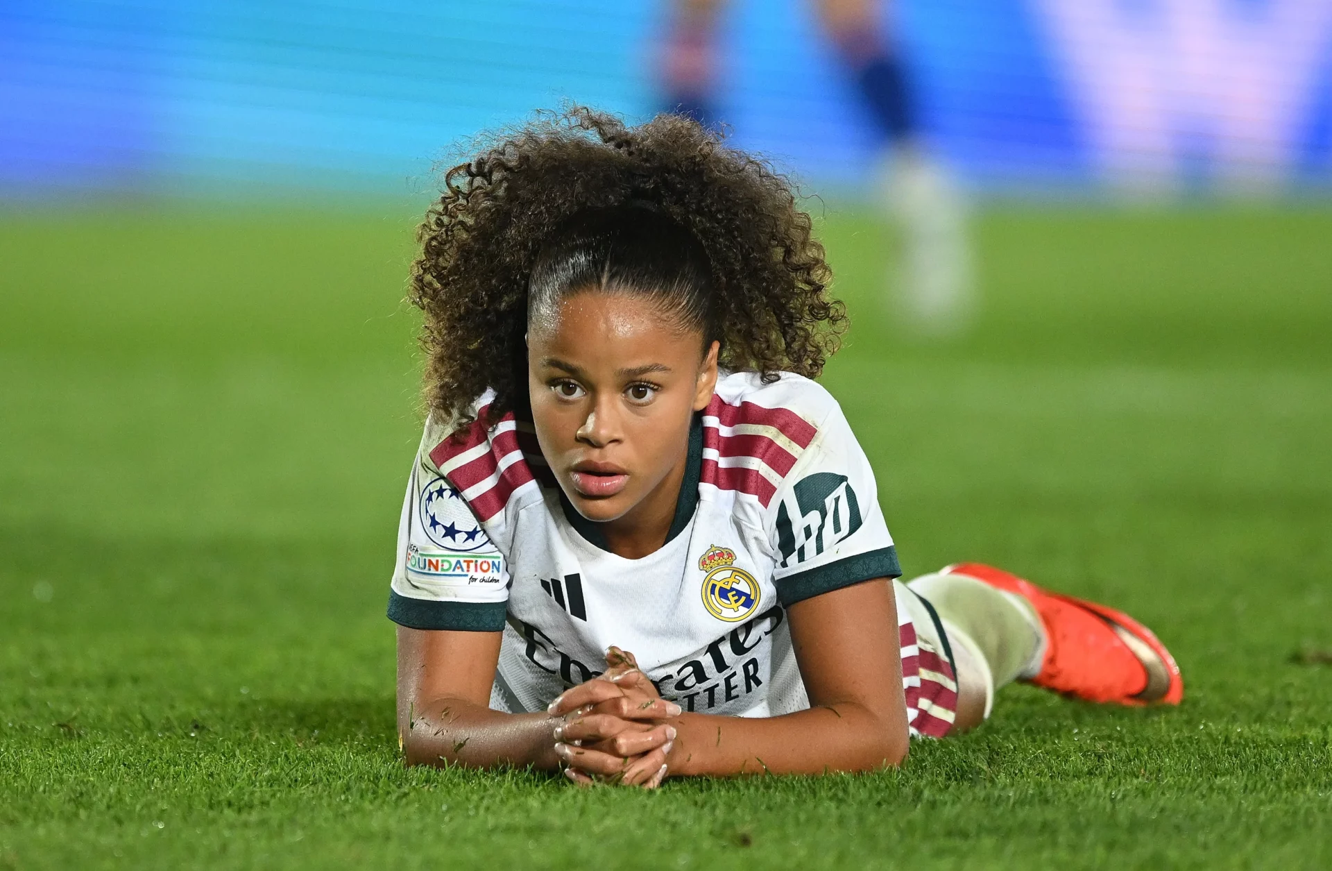 Felicia Schröder, durante un partido del Real Madrid Femenino en Champions.